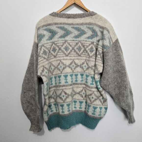 NWT Alafoss Iceland Icewool Nordic Wool Sweater Sz L 44-46 Vintage Ski Oversized - Picture 3 of 11